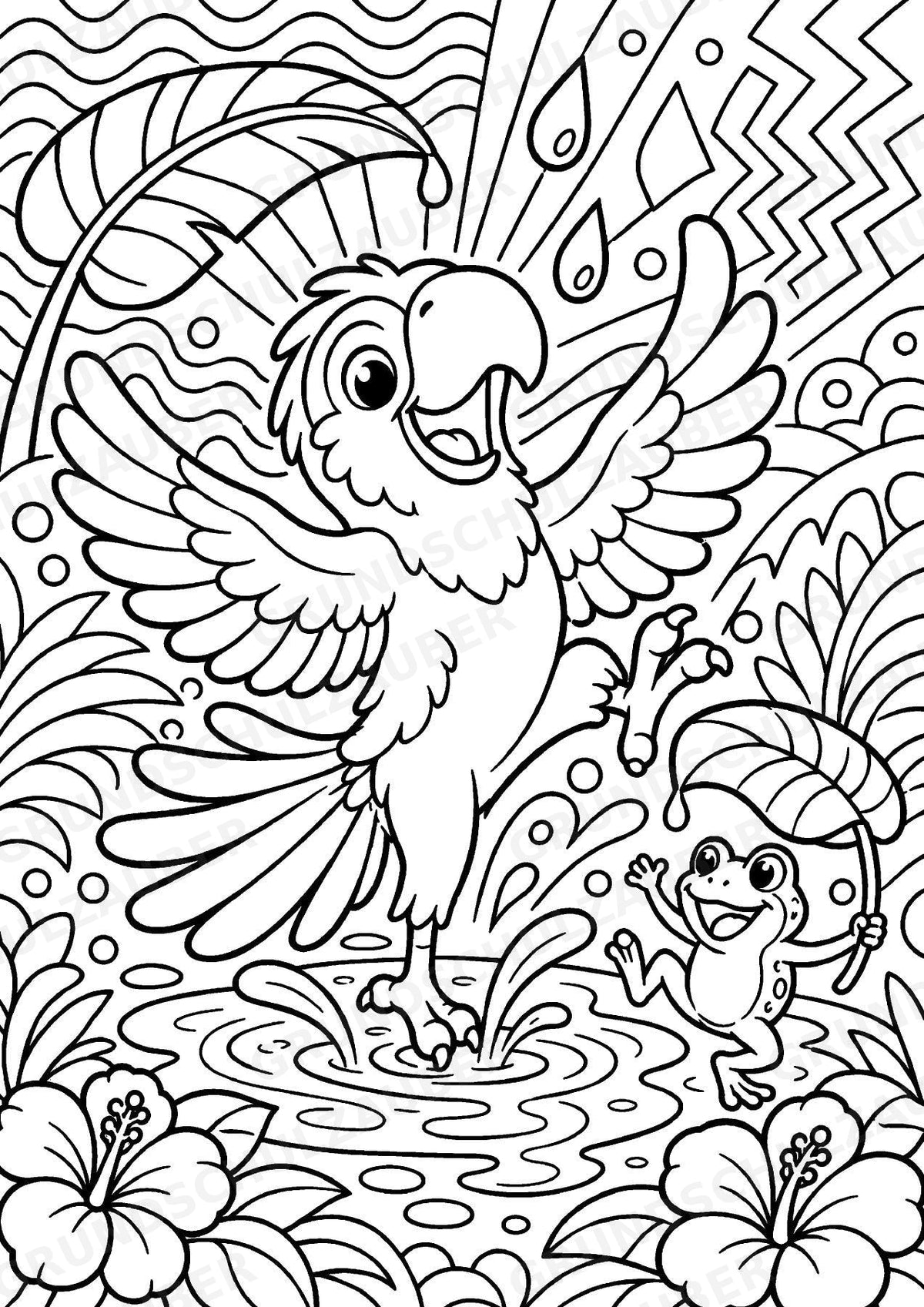Papagei POP Art Ausmalbilder 15 Malvorlagen – Materialseite 5