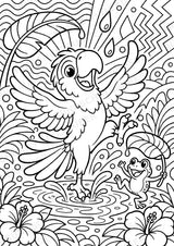 Papagei POP Art Ausmalbilder 15 Malvorlagen – Materialseite 5