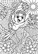 Papagei POP Art Ausmalbilder 15 Malvorlagen – Materialseite 9