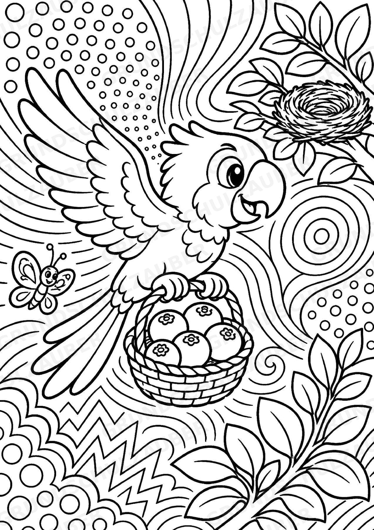 Papagei POP Art Ausmalbilder 15 Malvorlagen – Materialseite 11