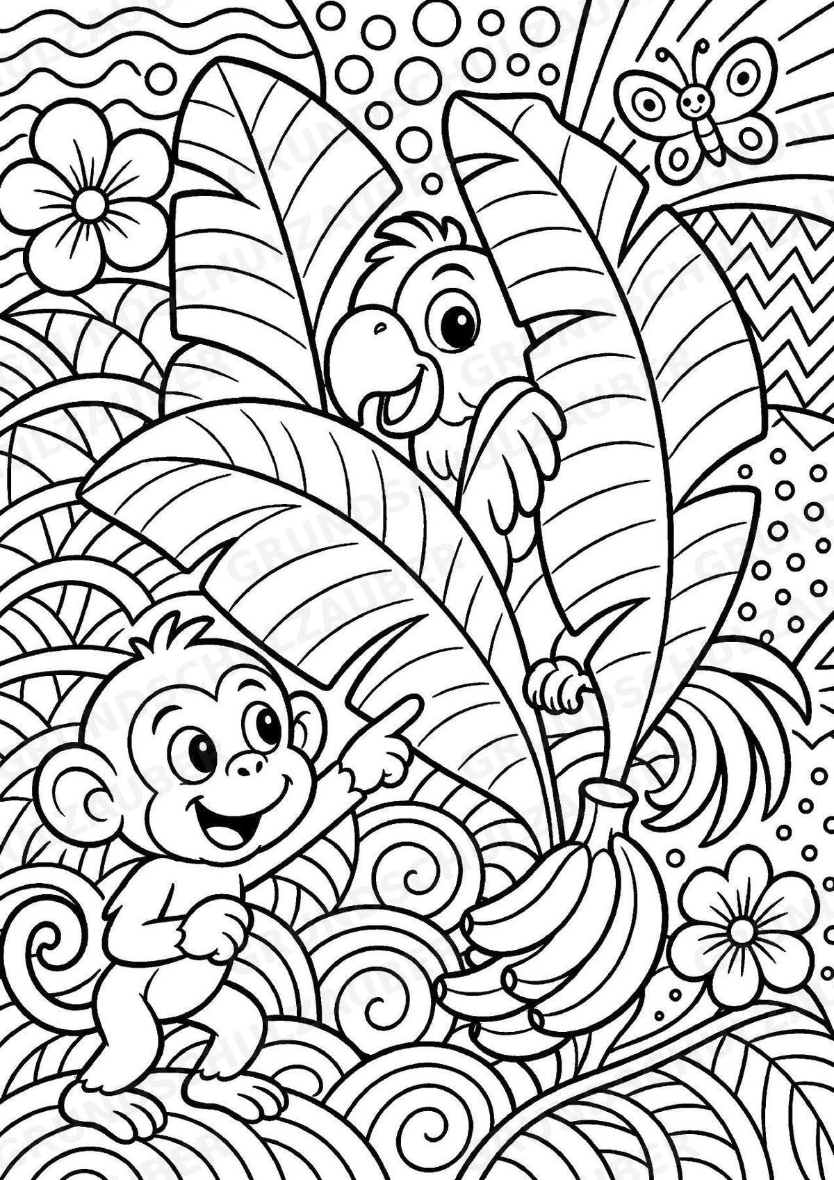 Papagei POP Art Ausmalbilder 15 Malvorlagen – Materialseite 12