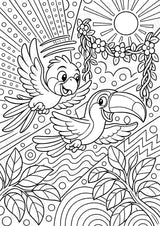 Papagei POP Art Ausmalbilder 15 Malvorlagen – Materialseite 13