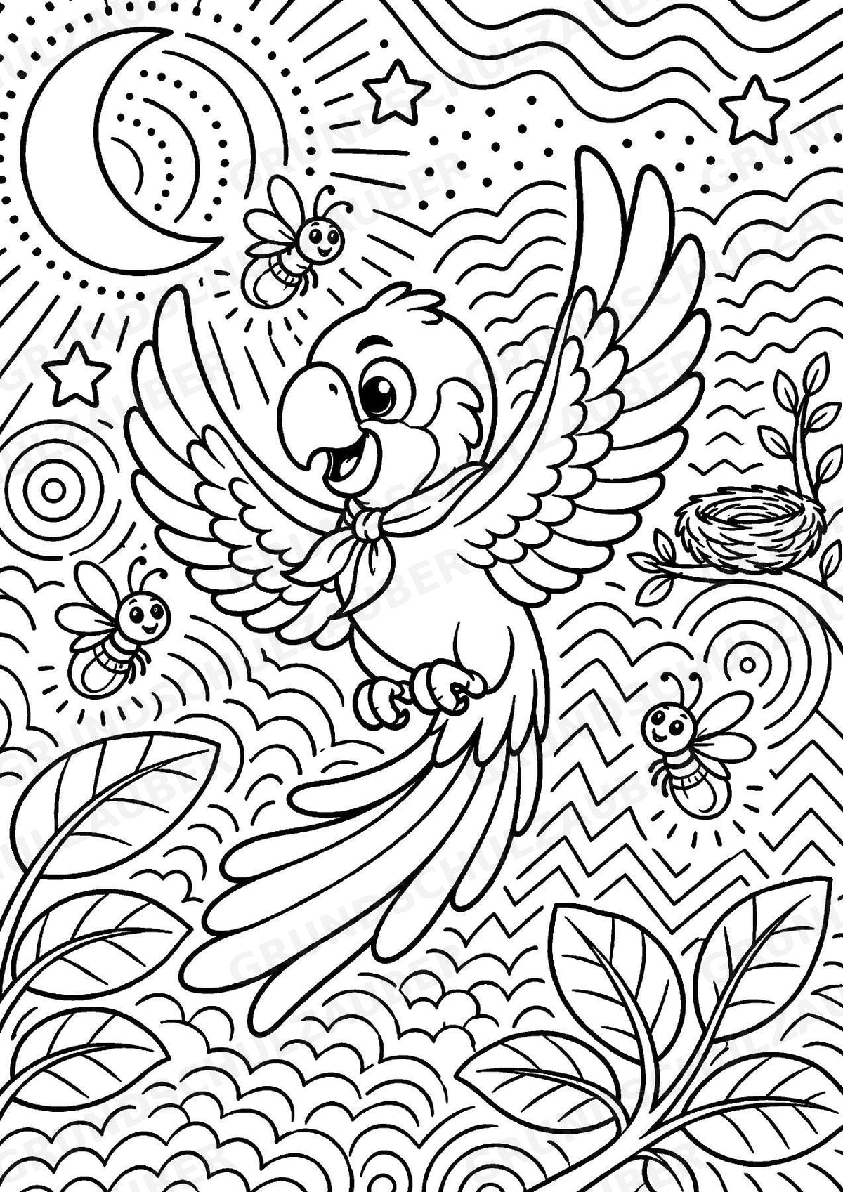 Papagei POP Art Ausmalbilder 15 Malvorlagen – Materialseite 15