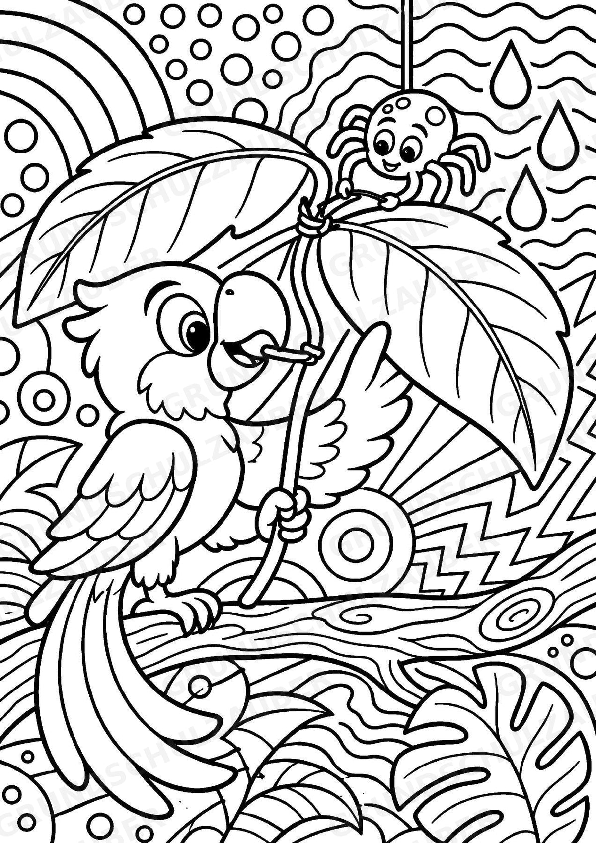 Papagei POP Art Ausmalbilder 15 Malvorlagen – Materialseite 16