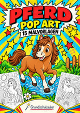 Pferd POP Art Ausmalbilder 15 Malvorlagen – Cover