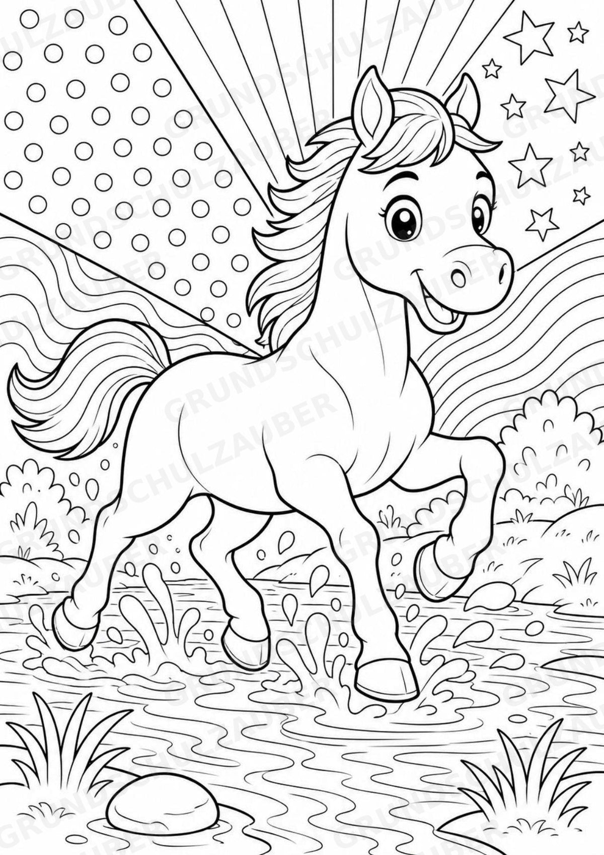 Pferd POP Art Ausmalbilder 15 Malvorlagen – Materialseite 2