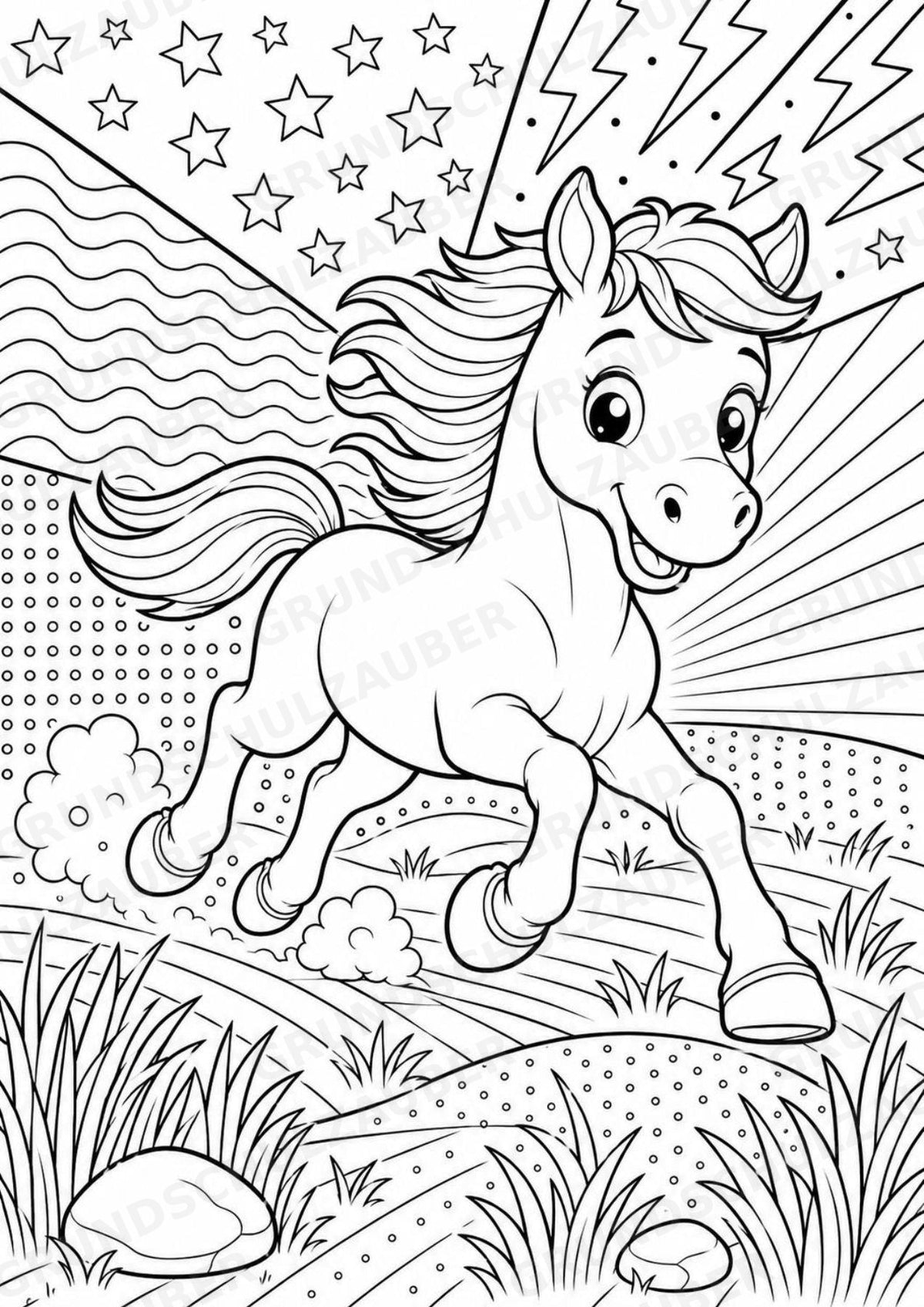 Pferd POP Art Ausmalbilder 15 Malvorlagen – Materialseite 10
