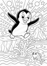 Pinguin POP Art Ausmalbilder 15 Malvorlagen – Materialseite 3