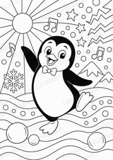 Pinguin POP Art Ausmalbilder 15 Malvorlagen – Materialseite 5