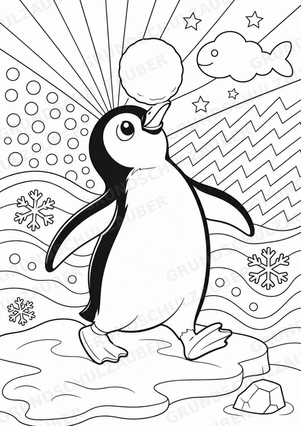 Pinguin POP Art Ausmalbilder 15 Malvorlagen – Materialseite 7