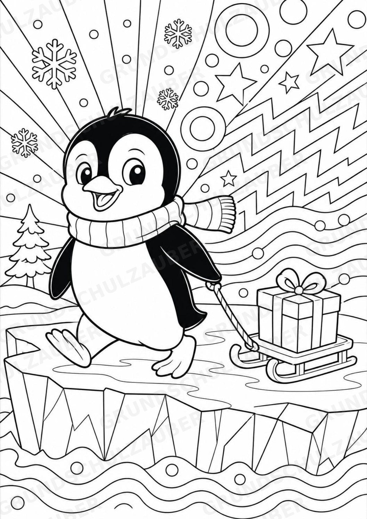 Pinguin POP Art Ausmalbilder 15 Malvorlagen – Materialseite 11