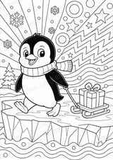 Pinguin POP Art Ausmalbilder 15 Malvorlagen – Materialseite 11