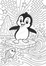 Pinguin POP Art Ausmalbilder 15 Malvorlagen – Materialseite 13