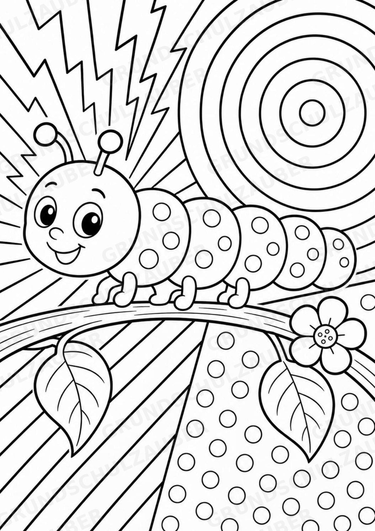 Raupe POP Art Ausmalbilder 15 Malvorlagen – Materialseite 3