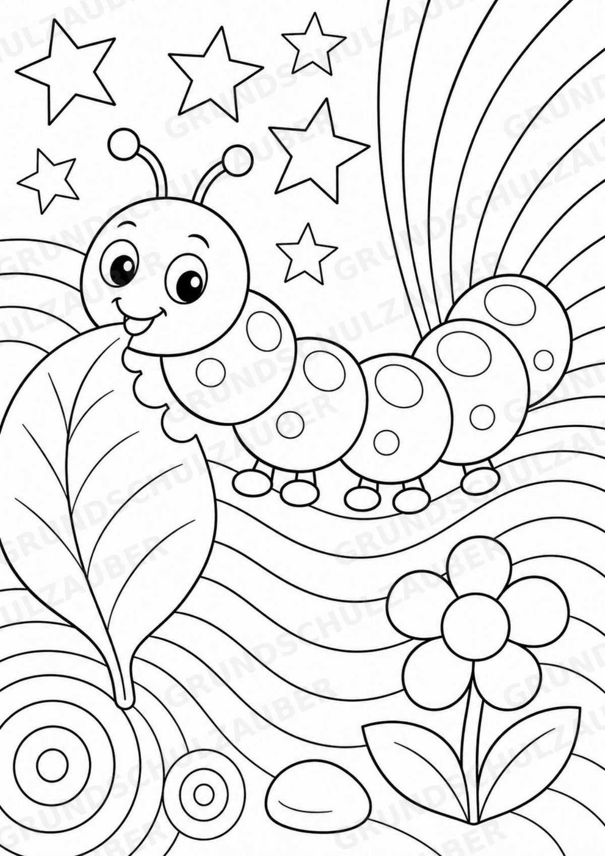 Raupe POP Art Ausmalbilder 15 Malvorlagen – Materialseite 5