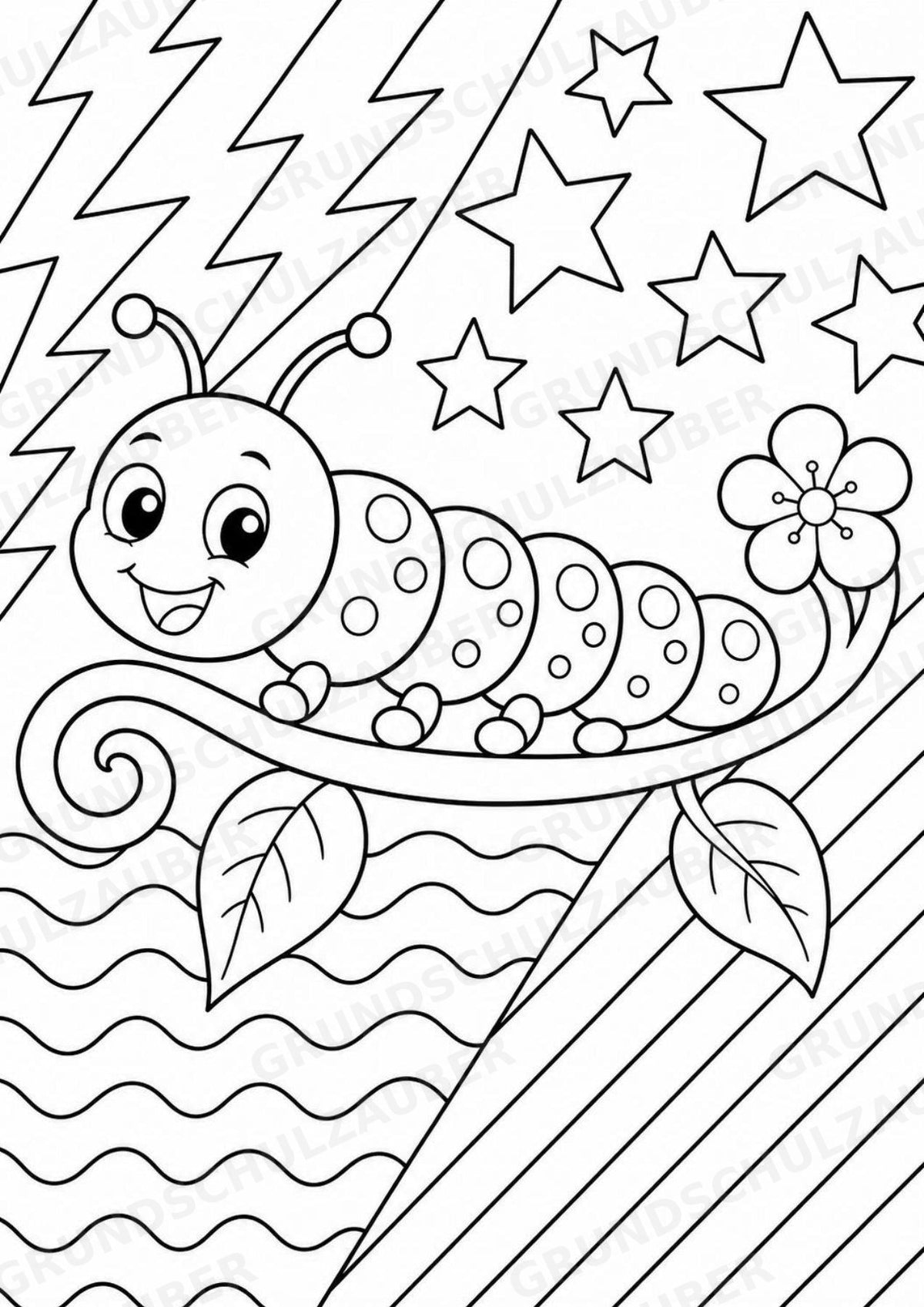 Raupe POP Art Ausmalbilder 15 Malvorlagen – Materialseite 10