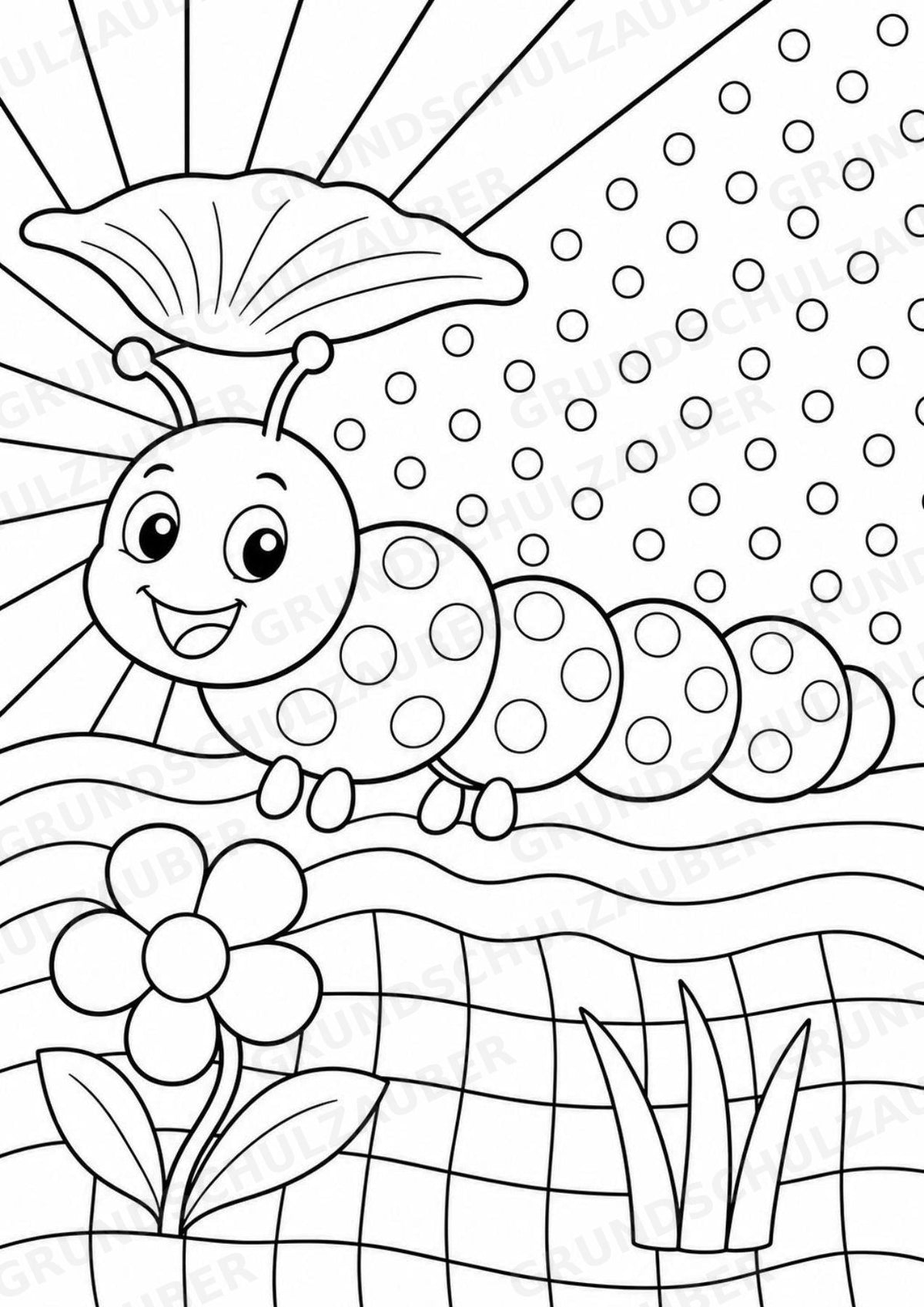 Raupe POP Art Ausmalbilder 15 Malvorlagen – Materialseite 12