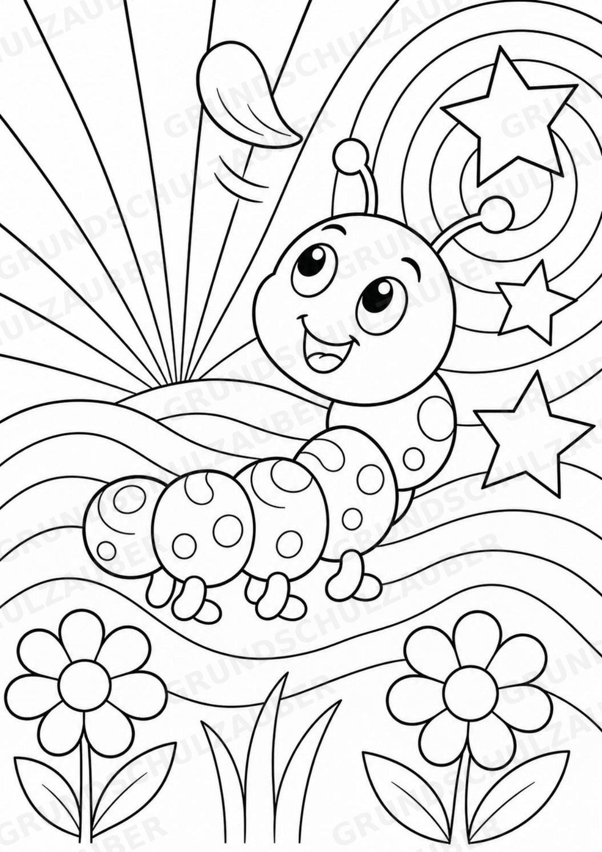 Raupe POP Art Ausmalbilder 15 Malvorlagen – Materialseite 16