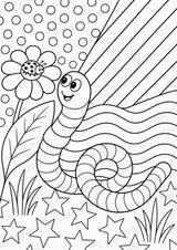 Regenwürmer POP Art Ausmalbilder 15 Malvorlagen – Materialseite 5
