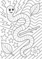 Regenwürmer POP Art Ausmalbilder 15 Malvorlagen – Materialseite 9