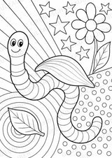 Regenwürmer POP Art Ausmalbilder 15 Malvorlagen – Materialseite 13