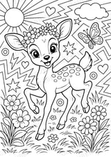 Reh POP Art Ausmalbilder 15 Malvorlagen – Materialseite 4