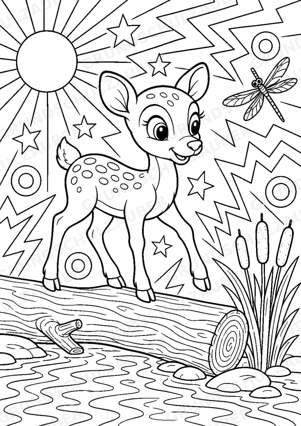 Reh POP Art Ausmalbilder 15 Malvorlagen – Materialseite 6