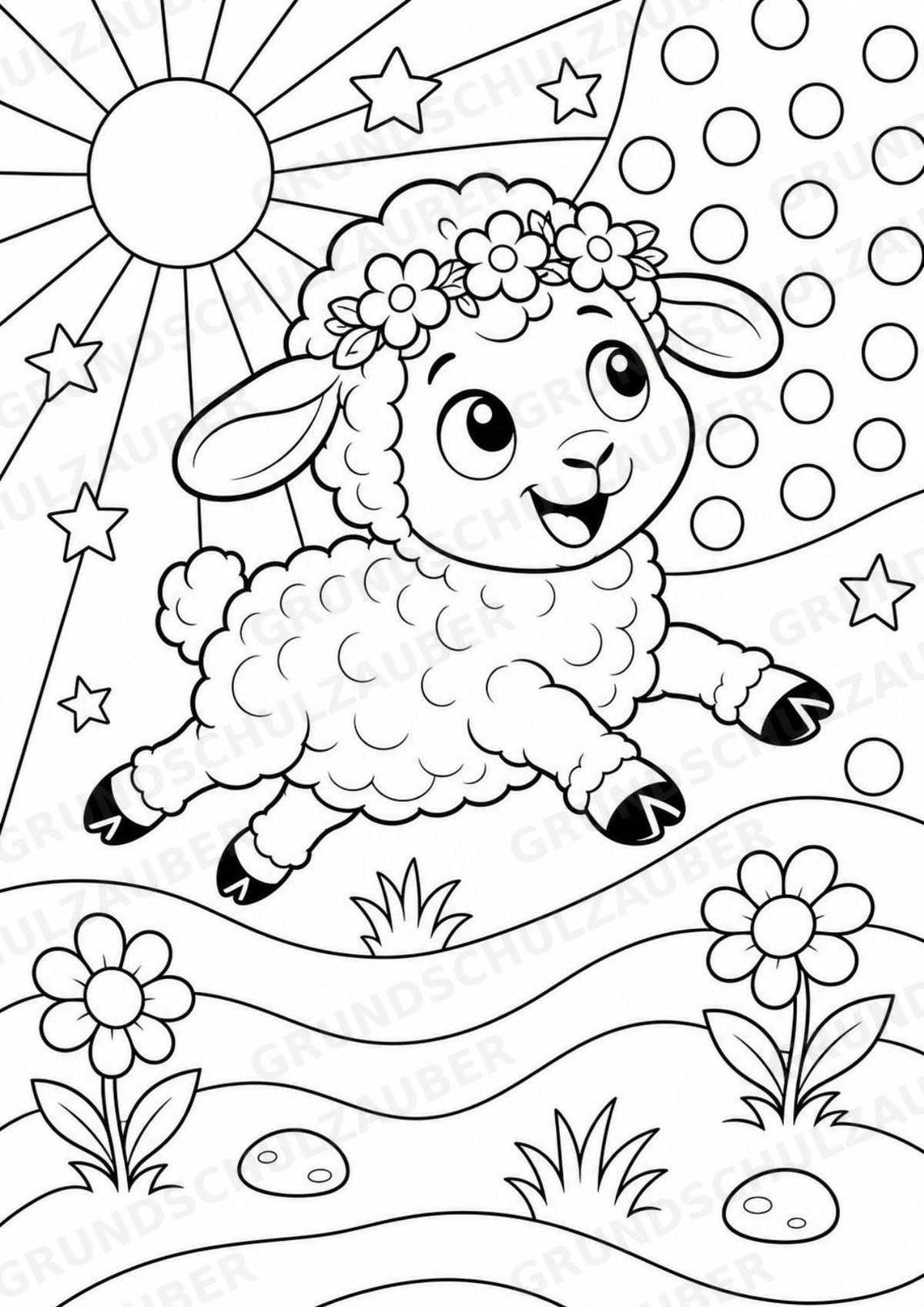Schaf POP Art Ausmalbilder 15 Malvorlagen – Materialseite 2