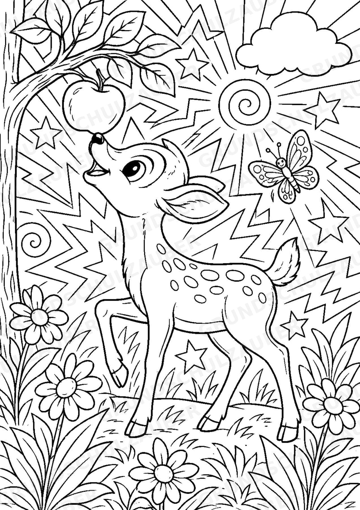 Reh POP Art Ausmalbilder 15 Malvorlagen – Materialseite 10