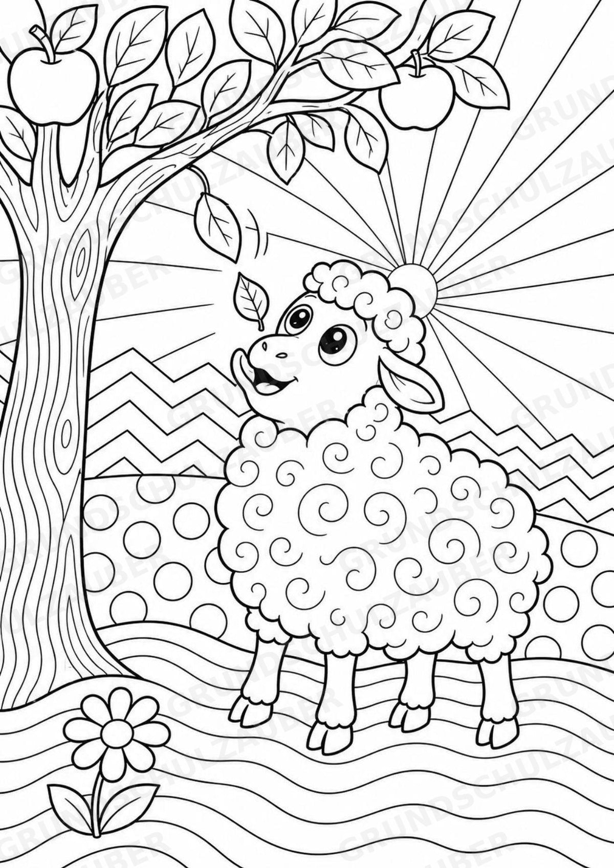 Schaf POP Art Ausmalbilder 15 Malvorlagen – Materialseite 7