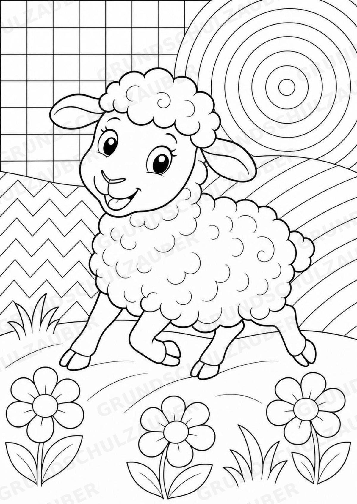 Schaf POP Art Ausmalbilder 15 Malvorlagen – Materialseite 9