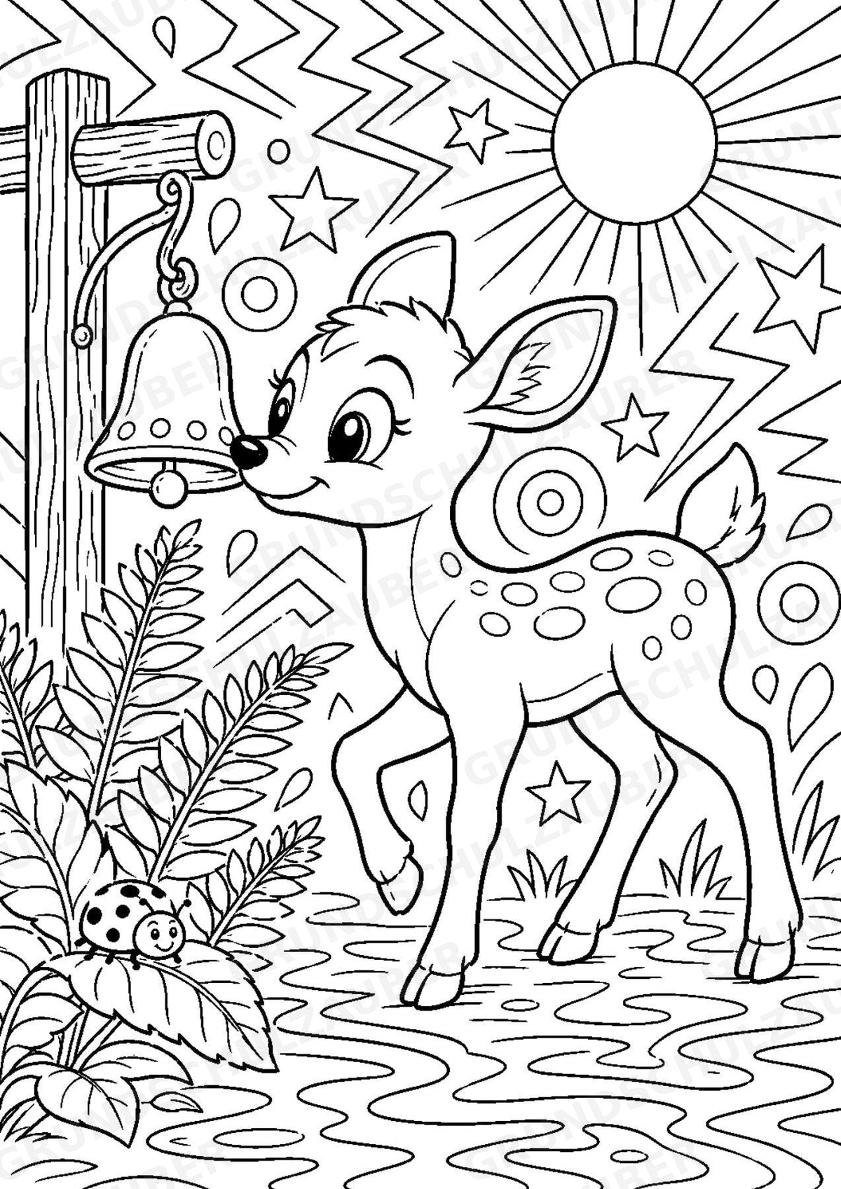 Reh POP Art Ausmalbilder 15 Malvorlagen – Materialseite 14