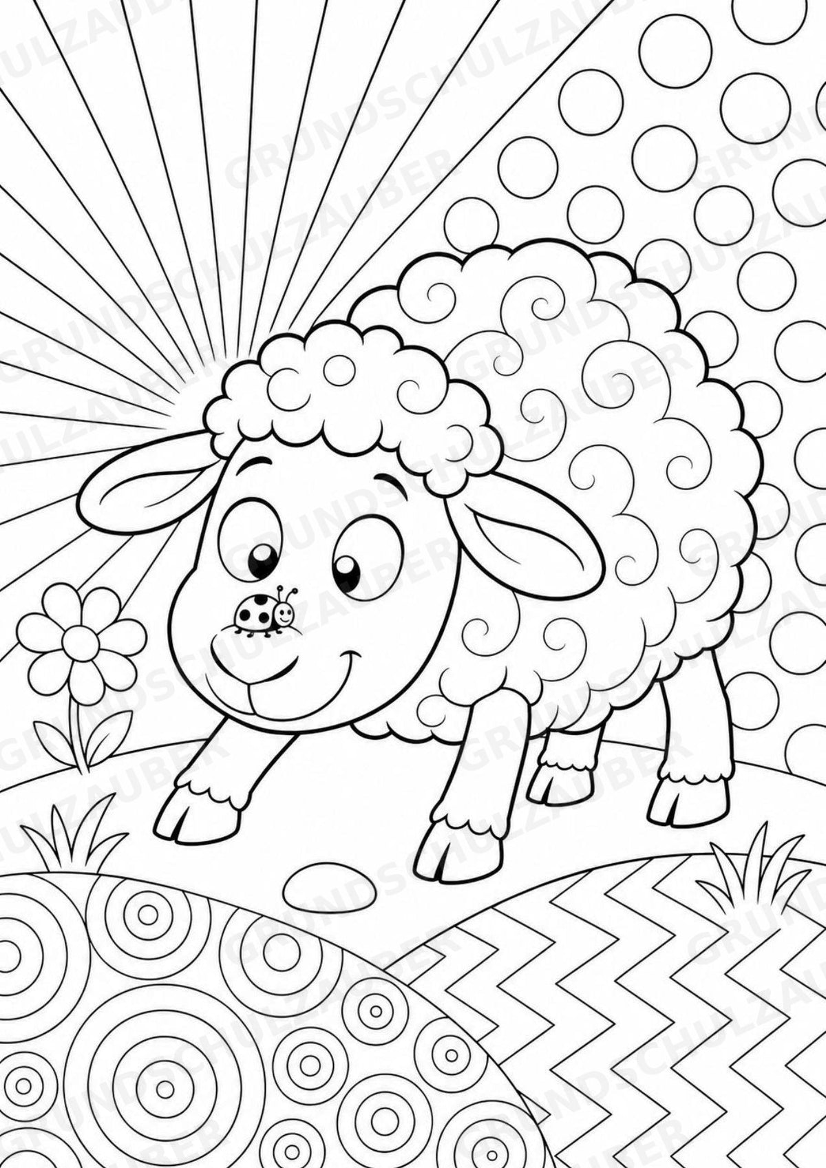 Schaf POP Art Ausmalbilder 15 Malvorlagen – Materialseite 11