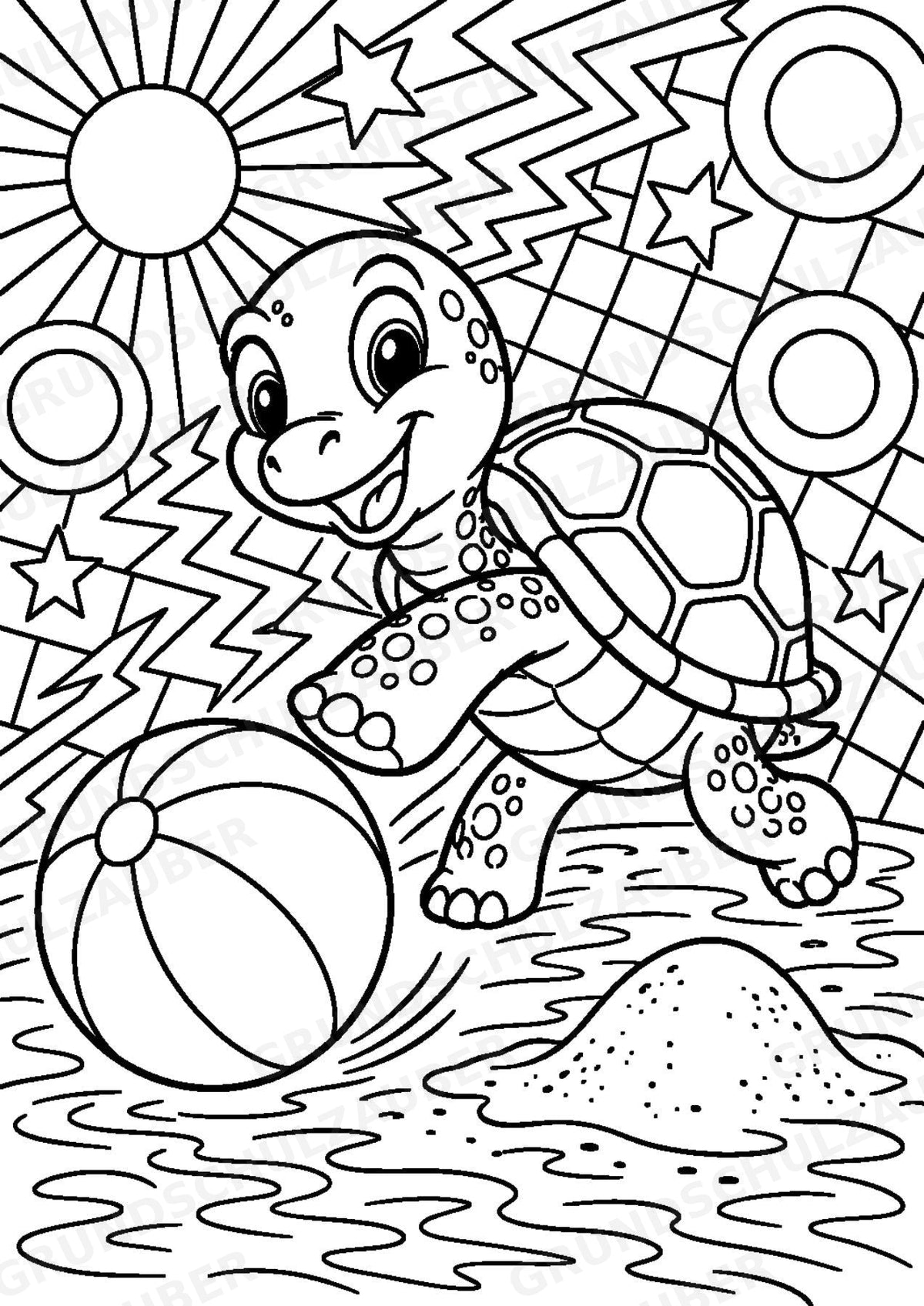 Schildkröte POP Art Ausmalbilder 15 Malvorlagen – Materialseite 4