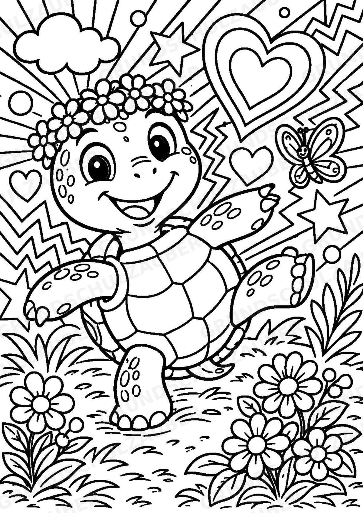 Schildkröte POP Art Ausmalbilder 15 Malvorlagen – Materialseite 5