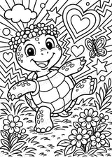 Schildkröte POP Art Ausmalbilder 15 Malvorlagen – Materialseite 5