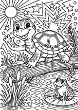 Schildkröte POP Art Ausmalbilder 15 Malvorlagen – Materialseite 6