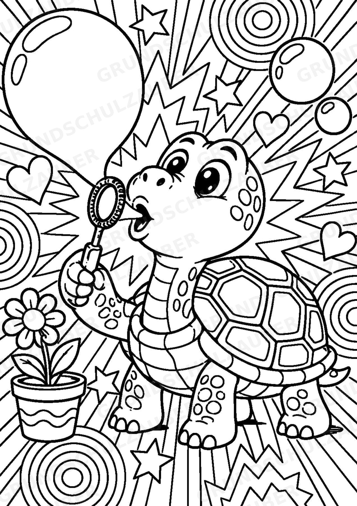 Schildkröte POP Art Ausmalbilder 15 Malvorlagen – Materialseite 8