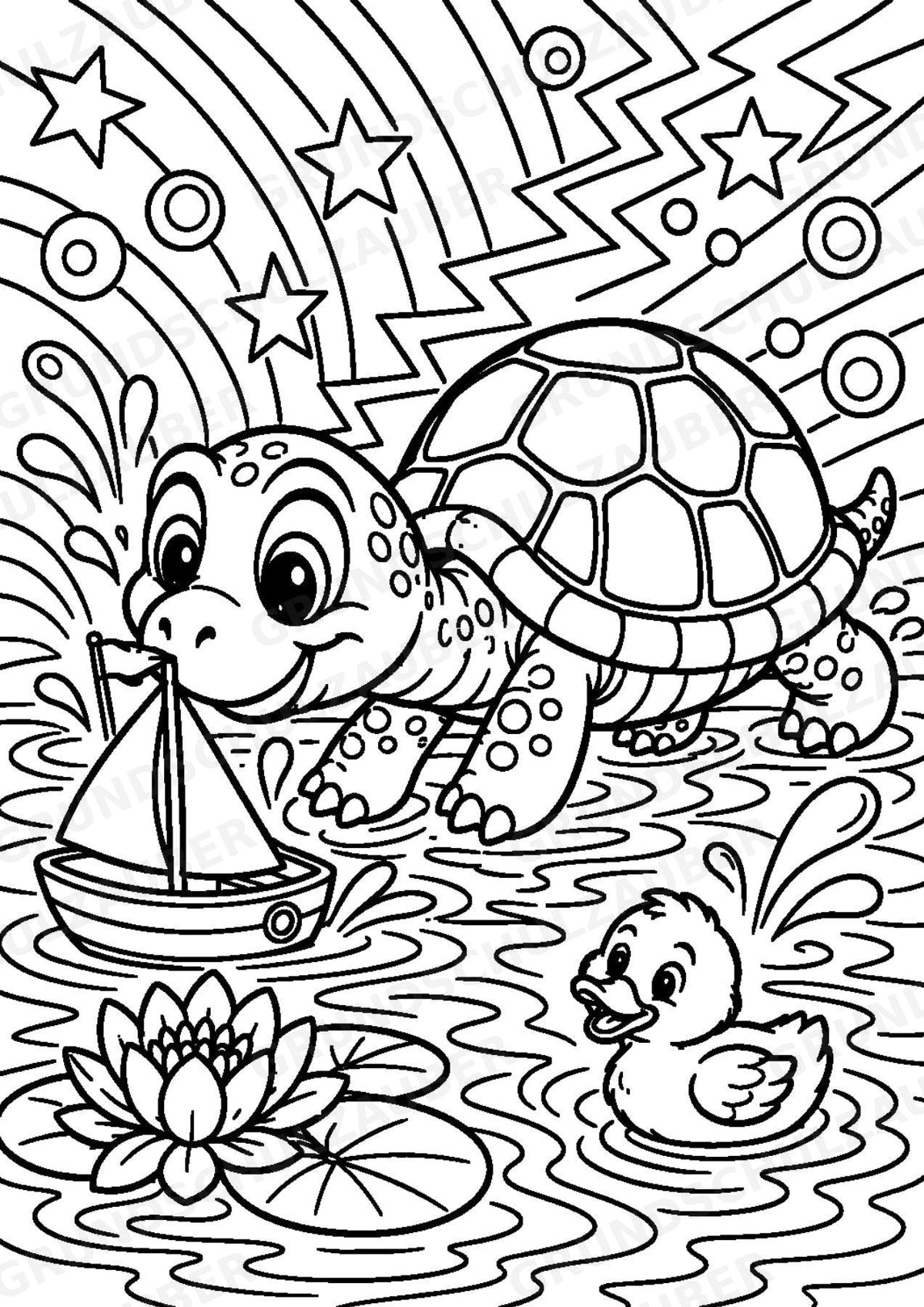 Schildkröte POP Art Ausmalbilder 15 Malvorlagen – Materialseite 10