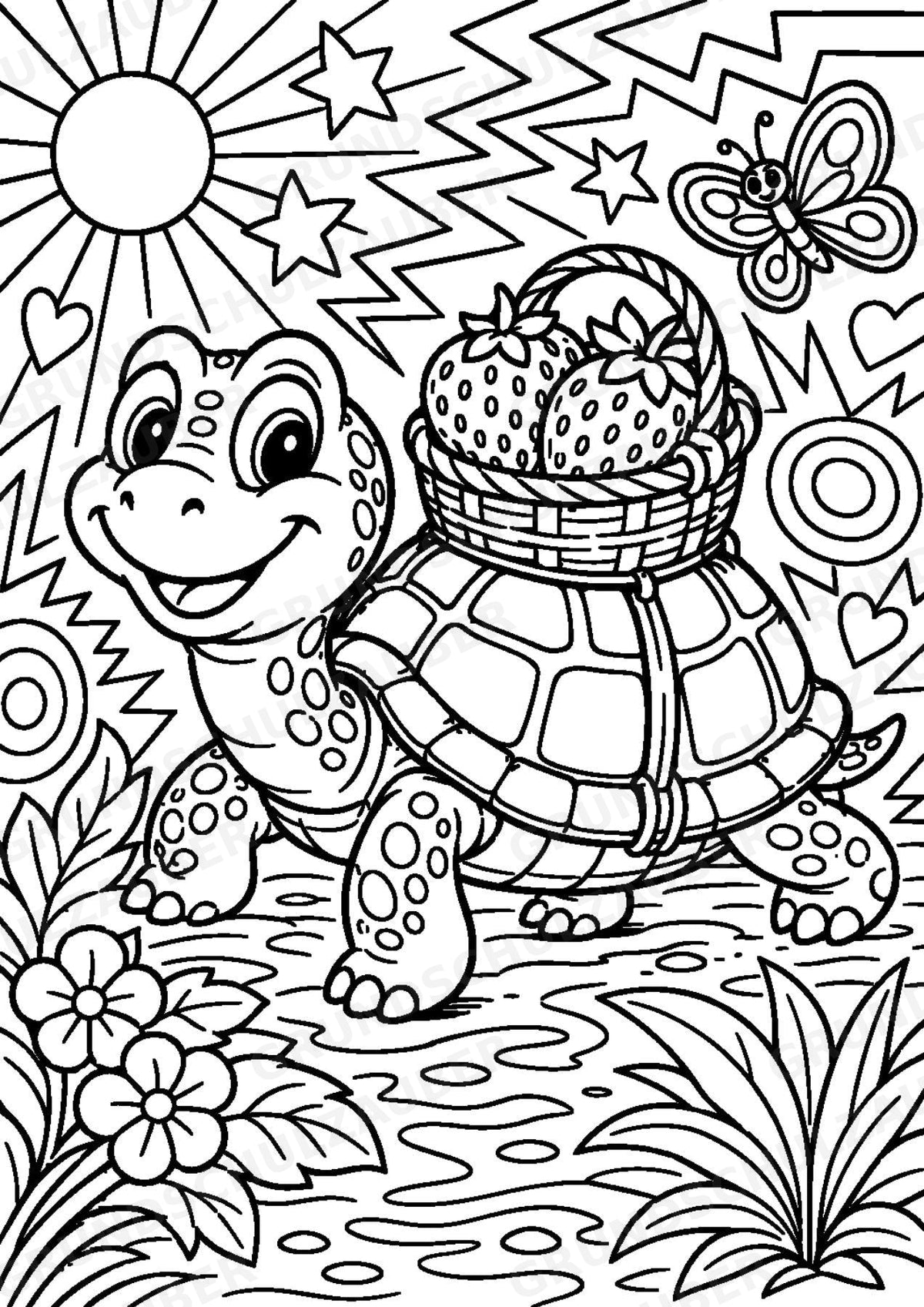 Schildkröte POP Art Ausmalbilder 15 Malvorlagen – Materialseite 11