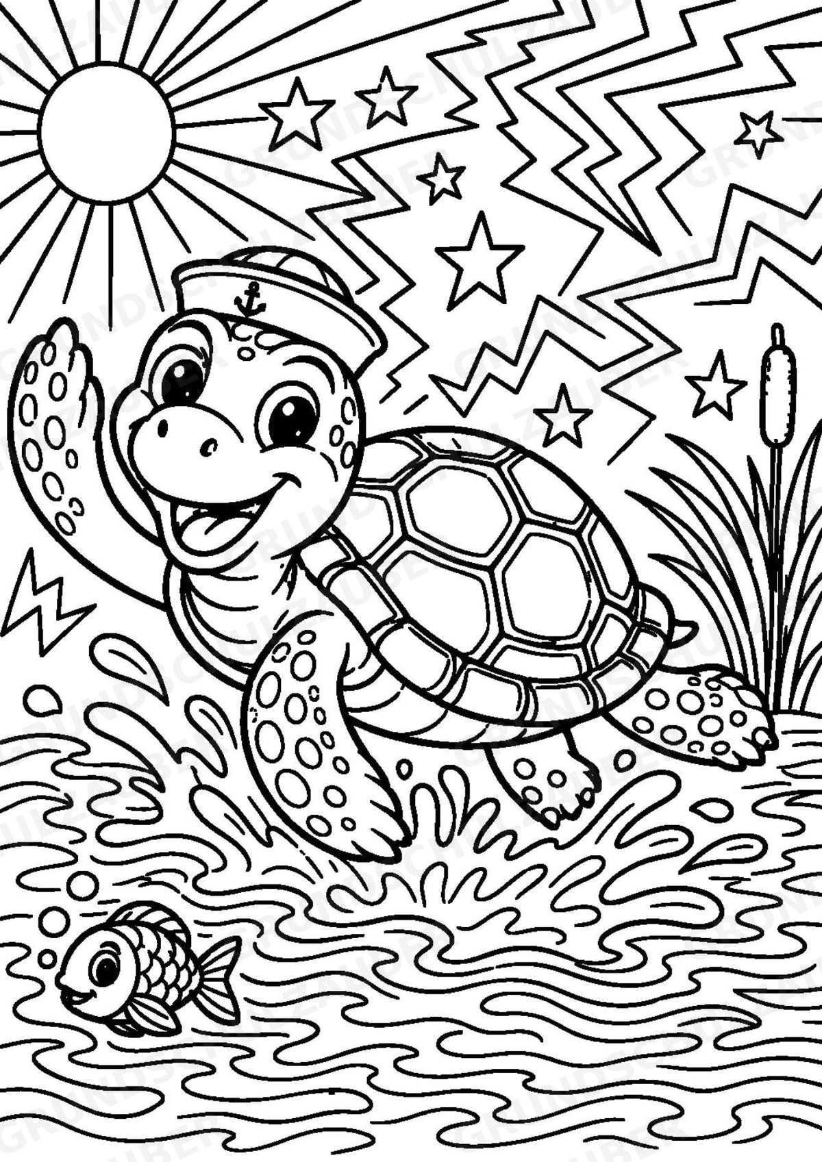 Schildkröte POP Art Ausmalbilder 15 Malvorlagen – Materialseite 15