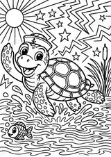 Schildkröte POP Art Ausmalbilder 15 Malvorlagen – Materialseite 15