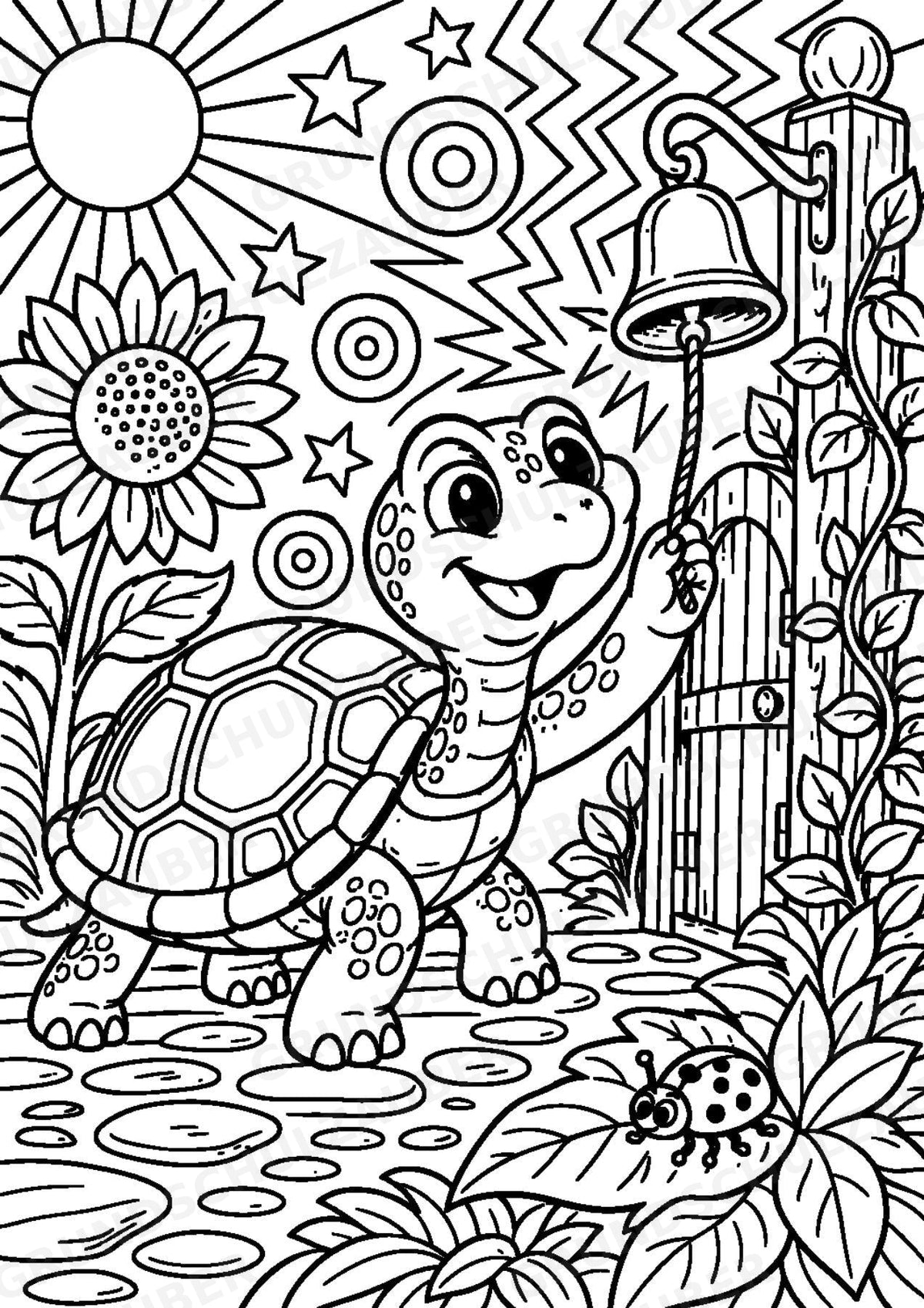 Schildkröte POP Art Ausmalbilder 15 Malvorlagen – Materialseite 16
