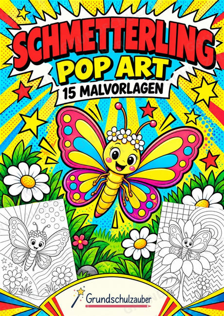 Schmetterling POP Art Ausmalbilder 15 Malvorlagen – Cover