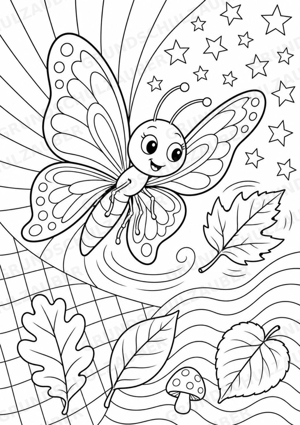 Schmetterling POP Art Ausmalbilder 15 Malvorlagen – Materialseite 4