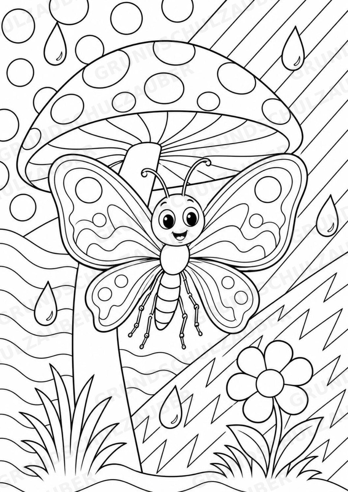 Schmetterling POP Art Ausmalbilder 15 Malvorlagen – Materialseite 5