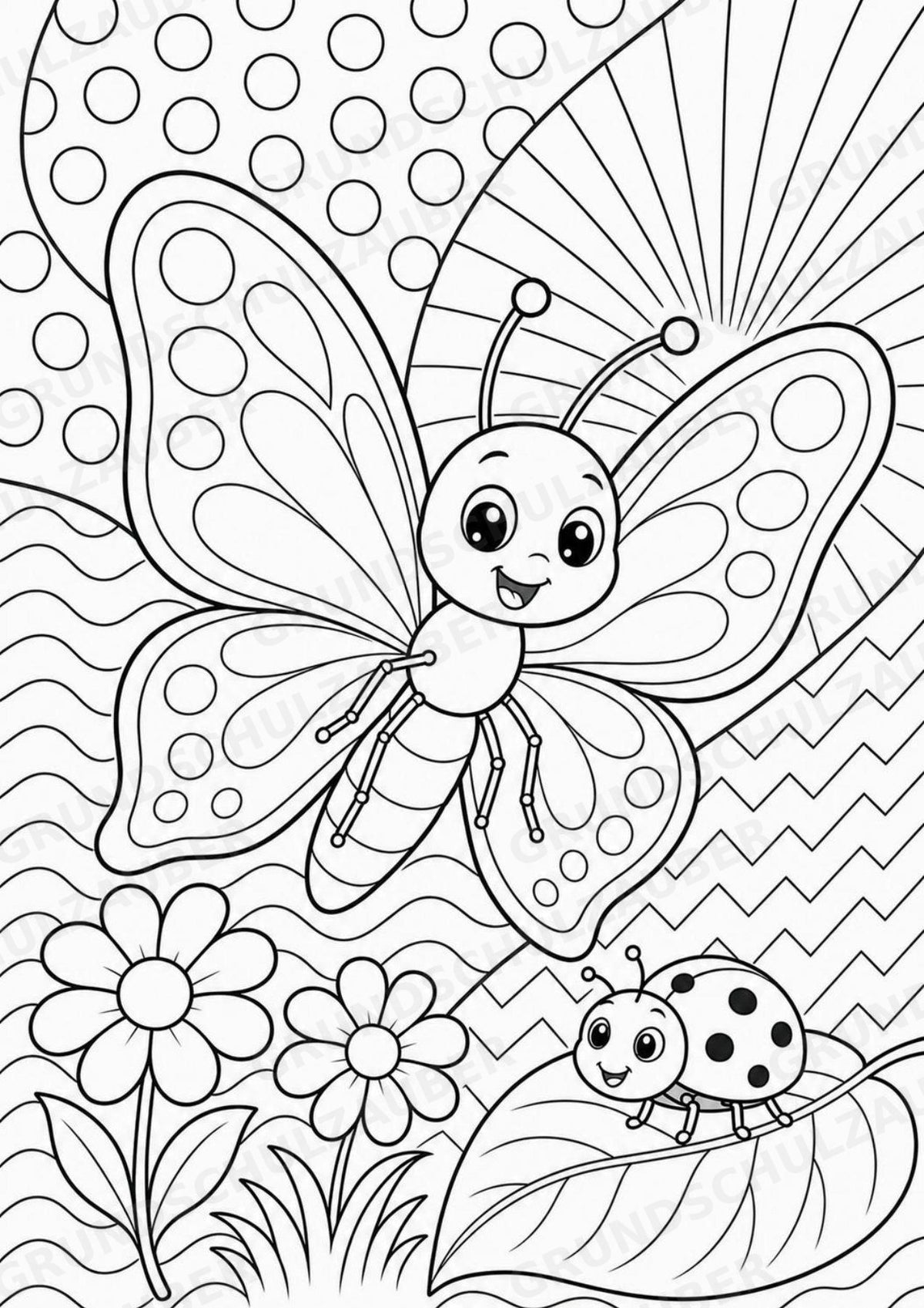 Schmetterling POP Art Ausmalbilder 15 Malvorlagen – Materialseite 12