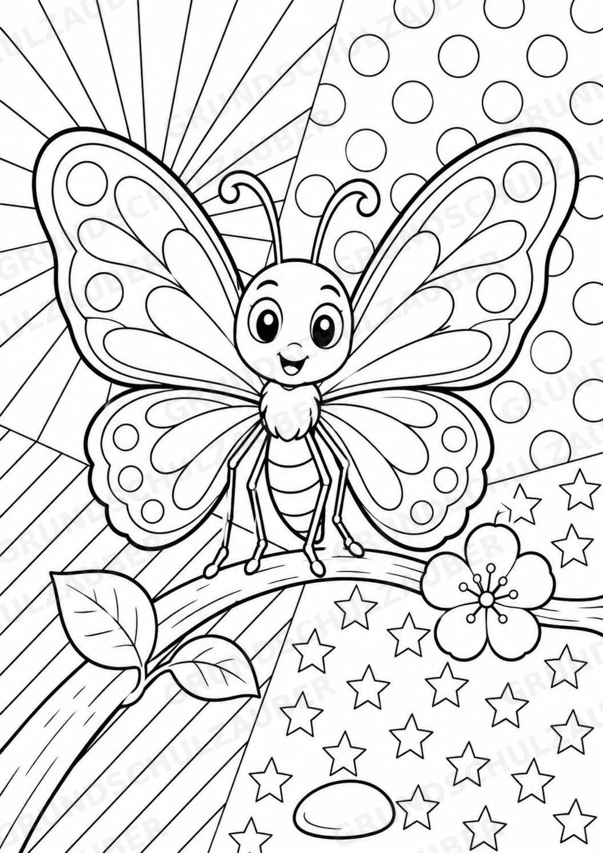 Schmetterling POP Art Ausmalbilder 15 Malvorlagen – Materialseite 13