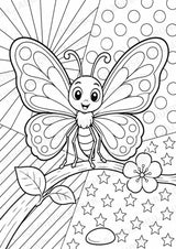 Schmetterling POP Art Ausmalbilder 15 Malvorlagen – Materialseite 13