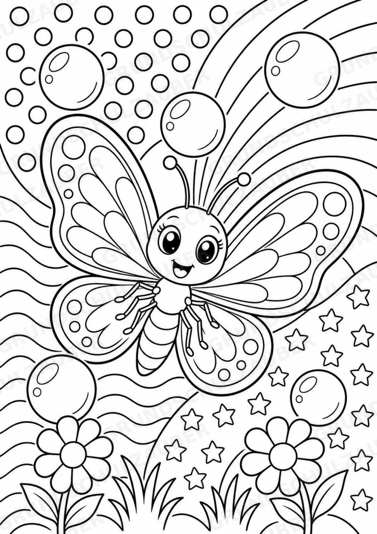 Schmetterling POP Art Ausmalbilder 15 Malvorlagen – Materialseite 15